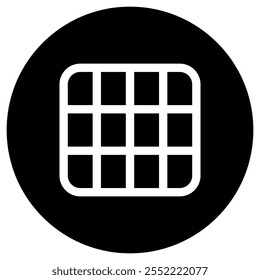 Editable vector layout grid icon. Black, line style, transparent white background. Part of a big icon set family. Perfect for web and app interfaces, presentations, infographics, etc