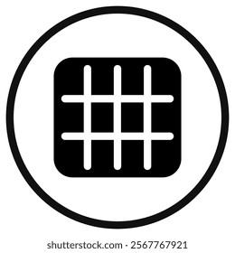 Editable vector layout grid icon. Black, line style, transparent white background. Part of a big icon set family. Perfect for web and app interfaces, presentations, infographics, etc