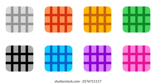 Editable vector layout grid icon. Black, line style, transparent white background. Part of a big icon set family. Perfect for web and app interfaces, presentations, infographics, etc