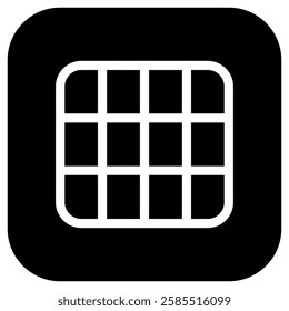 Editable vector layout grid icon. Black, line style, transparent white background. Part of a big icon set family. Perfect for web and app interfaces, presentations, infographics, etc