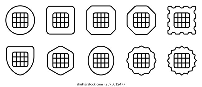Editable vector layout grid icon. Black, line style, transparent white background. Part of a big icon set family. Perfect for web and app interfaces, presentations, infographics, etc