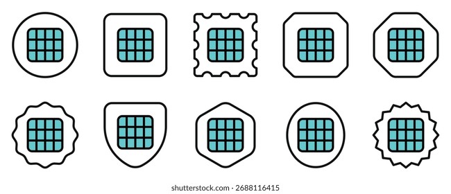 Editable vector layout grid icon. Black, line style, transparent white background. Part of a big icon set family. Perfect for web and app interfaces, presentations, infographics, etc