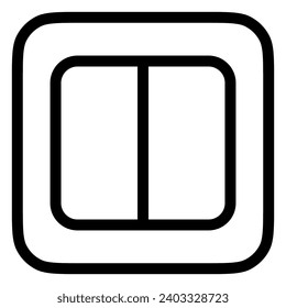 Editable vector layout split screen column icon. Black, line style, transparent white background. Part of a big icon set family. Perfect for web and app interfaces, presentations, infographics, etc