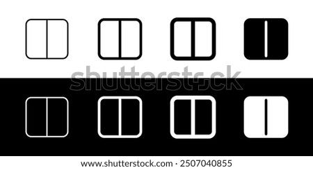 Editable vector layout split screen column icon. Black, line style, transparent white background. Part of a big icon set family. Perfect for web and app interfaces, presentations, infographics, etc