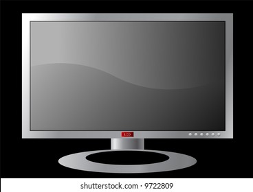 Editable vector LCD display over black background