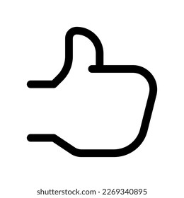 Editable vector like thumb reaction arrow icon. Black, line style, transparent white background. Part of a big icon set family. Perfect for web and app interfaces, presentations, infographics, etc