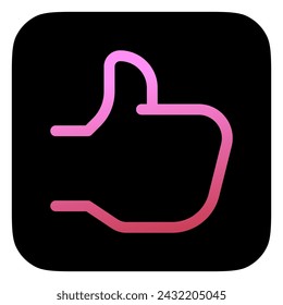 Editable vector like thumb reaction arrow icon. Black, line style, transparent white background. Part of a big icon set family. Perfect for web and app interfaces, presentations, infographics, etc