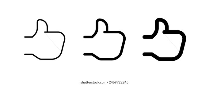 Editable vector like thumb reaction arrow icon. Black, line style, transparent white background. Part of a big icon set family. Perfect for web and app interfaces, presentations, infographics, etc