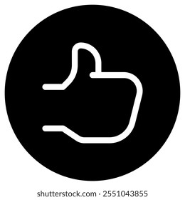 Editable vector like thumb reaction arrow icon. Black, line style, transparent white background. Part of a big icon set family. Perfect for web and app interfaces, presentations, infographics, etc