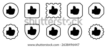 Editable vector like thumb reaction arrow icon. Black, line style, transparent white background. Part of a big icon set family. Perfect for web and app interfaces, presentations, infographics, etc