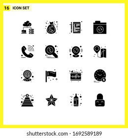 Editable Vector Line Pack of 16 Simple Solid Glyphs of support; sync; device; folder; school Editable Vector Design Elements