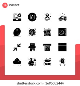 Editable Vector Line Pack of 16 Simple Solid Glyphs of food; help; israeli; fire; alarm Editable Vector Design Elements