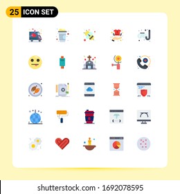 Editable Vector Line Pack of 25 Simple Flat Colors of hobby; swimming; fly; shirt; sale Editable Vector Design Elements