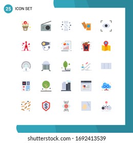 Editable Vector Line Pack of 25 Simple Flat Colors of vacation; tickets; chromosome; business; genome Editable Vector Design Elements