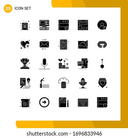 Editable Vector Line Pack of 25 Simple Solid Glyphs of rating; website; education; web layout; blog layout Editable Vector Design Elements