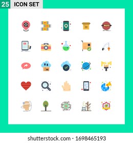 Editable Vector Line Pack of 25 Simple Flat Colors of pencil; design; location; release; modern Editable Vector Design Elements