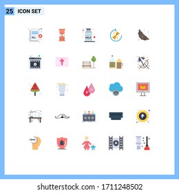 Editable Vector Line Pack of 25 Simple Flat Colors of joint; recycle; watch; repeat; milk Editable Vector Design Elements