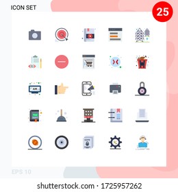 Editable Vector Line Pack of 25 Simple Flat Colors of power; user; goals; interface; communication Editable Vector Design Elements