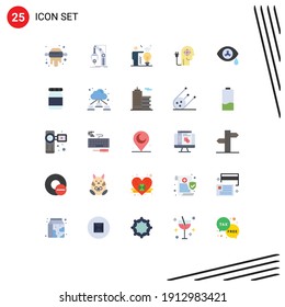 Editable Vector Line Pack of 25 Simple Flat Colors of nuclear; mind; business; knowledge; ability Editable Vector Design Elements