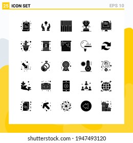 Editable Vector Line Pack of 25 Simple Solid Glyphs of test; exam; keyboard; ireland; award Editable Vector Design Elements