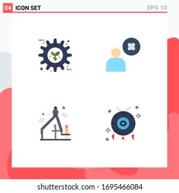 Editable Vector Line Pack of 4 Simple Flat Icons of eco; design; preference; delete user; graphic Editable Vector Design Elements