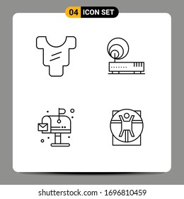 Editable Vector Line Pack of 4 Simple Filledline Flat Colors of baby; life; connection; network; virtruvian Editable Vector Design Elements