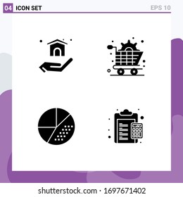 Editable Vector Line Pack of 4 Simple Solid Glyphs of building; optimization; art; gear; seo Editable Vector Design Elements