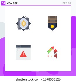 Editable Vector Line Pack of 4 Simple Flat Icons of abstract; internet; formation; military; web Editable Vector Design Elements