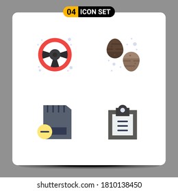 Editable Vector Line Pack of 4 Simple Flat Icons of racing car; computers; play; food; hardware Editable Vector Design Elements