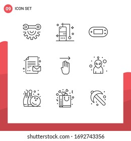 Editable Vector Line Pack of 9 Simple Outlines of right; four; games; finger; paper Editable Vector Design Elements