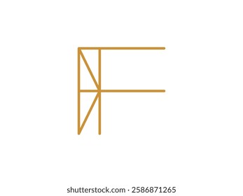 editable vector linear letter F symbol design illustration isolated on transparent background