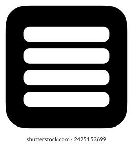 Editable vector list view icon. Black, line style, transparent white background. Part of a big icon set family. Perfect for web and app interfaces, presentations, infographics, etc