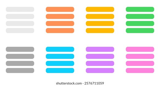 Editable vector list view icon. Black, line style, transparent white background. Part of a big icon set family. Perfect for web and app interfaces, presentations, infographics, etc