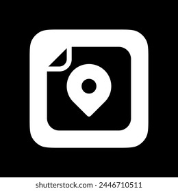 Editable vector location map file icon. Black, line style, transparent white background. Part of a big icon set family. Perfect for web and app interfaces, presentations, infographics, etc