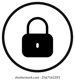 Editable vector lock padlock encryption password icon. Black, line style, white background. Part of a big icon set family. Perfect for web and app interfaces, presentations, infographics, etc