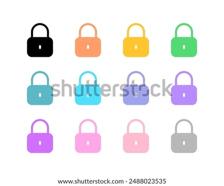 Editable vector lock padlock encryption password icon. Black, line style, white background. Part of a big icon set family. Perfect for web and app interfaces, presentations, infographics, etc