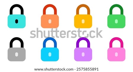 Editable vector lock padlock encryption password icon. Black, line style, white background. Part of a big icon set family. Perfect for web and app interfaces, presentations, infographics, etc