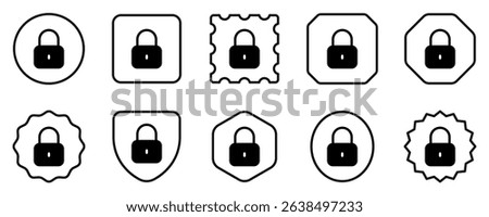 Editable vector lock padlock encryption password icon. Black, line style, white background. Part of a big icon set family. Perfect for web and app interfaces, presentations, infographics, etc