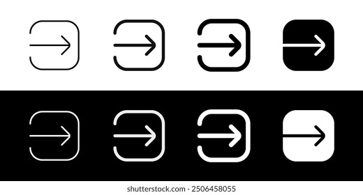 Editable vector login enter icon. Black, line style, transparent white background. Part of a big icon set family. Perfect for web and app interfaces, presentations, infographics, etc