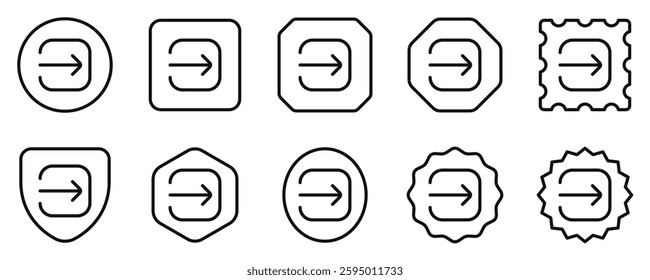 Editable vector login enter icon. Black, line style, transparent white background. Part of a big icon set family. Perfect for web and app interfaces, presentations, infographics, etc