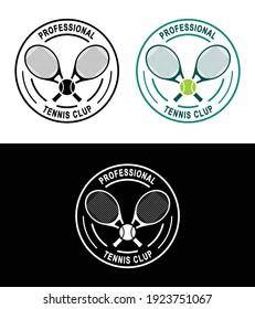 an editable vector logo design for tennis club with color variations