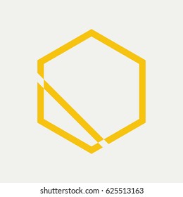 Editable vector editable logo hexagon