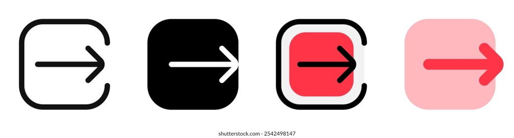Editable vector logout exit icon. Black, line style, transparent white background. Part of a big icon set family. Perfect for web and app interfaces, presentations, infographics, etc