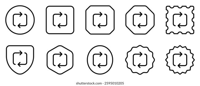 Editable vector loop repeat icon. Black, transparent white background. Part of a big icon set family. Perfect for web and app interfaces, presentations, infographics, etc