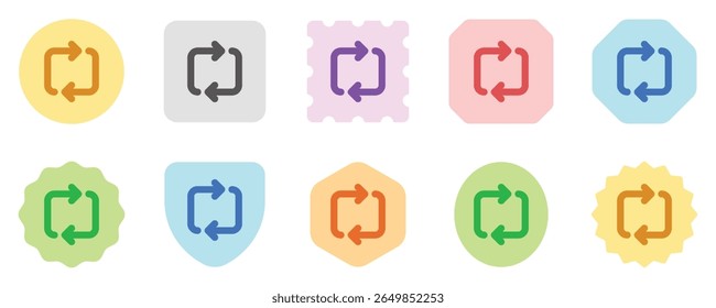 Ícone de repetição de loop vetorial editável. Fundo preto, branco transparente. Parte de uma grande família de conjuntos de ícones. Perfeito para interfaces web e app, apresentações, infográficos, etc