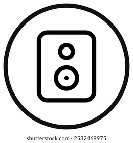 Ícone de amplificador de alto-falante vetorial editável. Fundo preto, branco transparente. Parte de uma grande família de conjuntos de ícones. Perfeito para interfaces web e app, apresentações, infográficos, etc