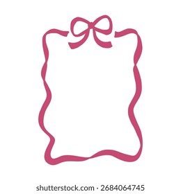 Editable vector of magenta ribbon frame drawing