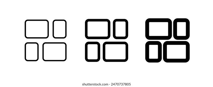 Editable vector mason grid icon. Black, line style, transparent white background. Part of a big icon set family. Perfect for web and app interfaces, presentations, infographics, etc