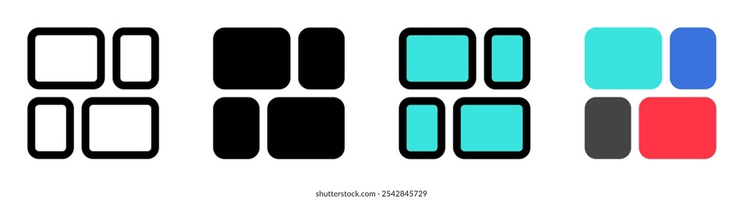 Editable vector mason grid icon. Black, line style, transparent white background. Part of a big icon set family. Perfect for web and app interfaces, presentations, infographics, etc