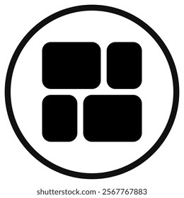 Editable vector mason grid icon. Black, line style, transparent white background. Part of a big icon set family. Perfect for web and app interfaces, presentations, infographics, etc
